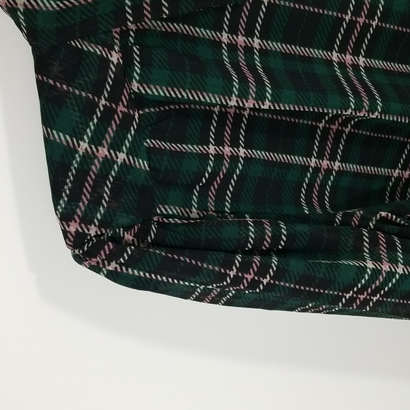 {Ann Taylor} Plaid Sheer Sleeve Shirt Size Small - Picture 8 of 16
